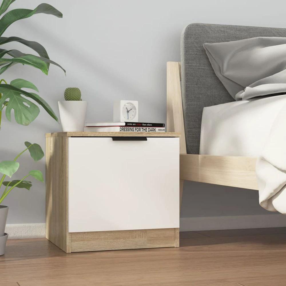 vidaXL Bedside Cabinet Smoked Oak 40x39x40 cm vidaXL - Nightstands Bedside Table