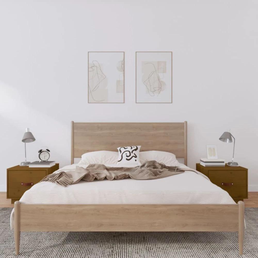 Bedside Cabinet 40x34x35 cm vidaXL Solid Wood Pine by vidaXL