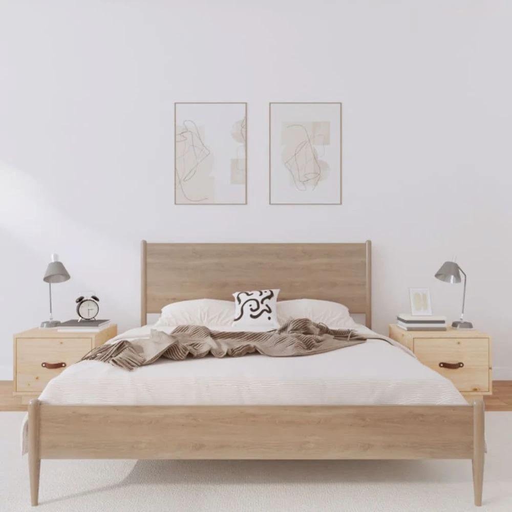 Bedside Cabinet 40x34x35 cm vidaXL Solid Wood Pine by vidaXL