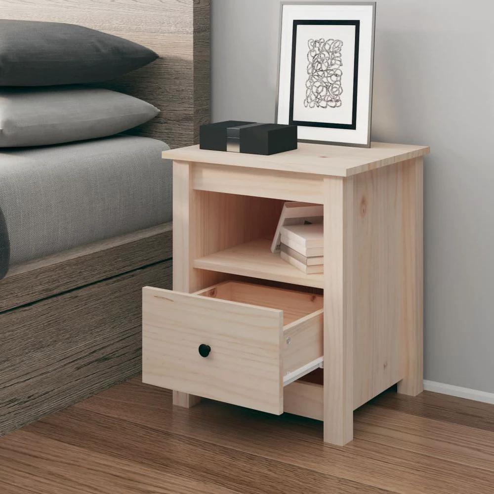 vidaXL Bedside Cabinet 40x35x49 cm vidaXL Solid Wood Pine - Nightstands Bedside Table