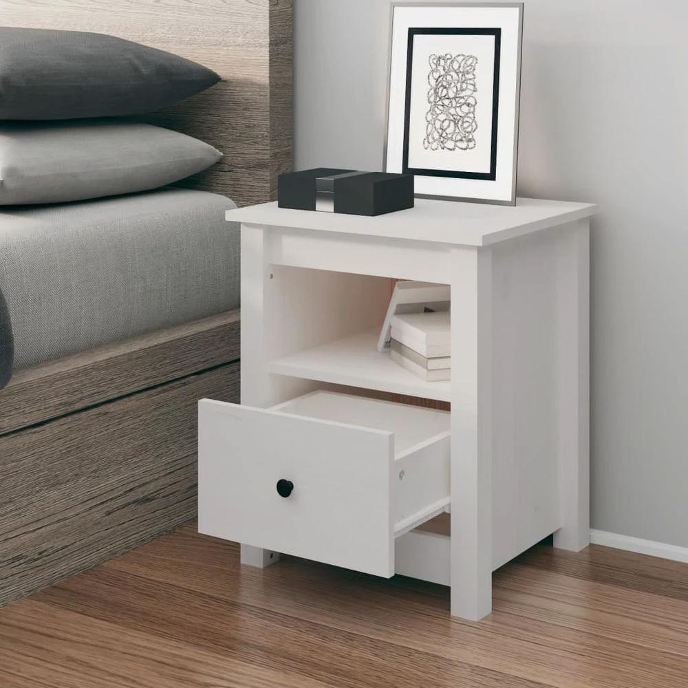 vidaXL Bedside Cabinet 40x35x49 cm vidaXL Solid Wood Pine - Nightstands Bedside Table