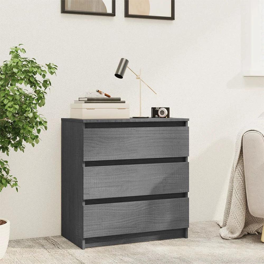 Bedside Cabinet 60x36x64 cm vidaXL Solid Pinewood by vidaXL