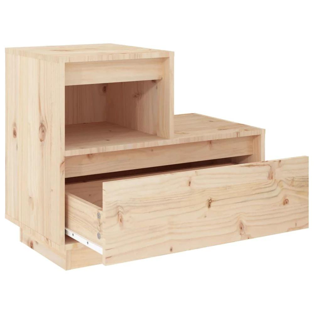 vidaXL Bedside Cabinet 60x34x51 cm vidaXL Solid Wood Pine - Nightstands Bedside Table