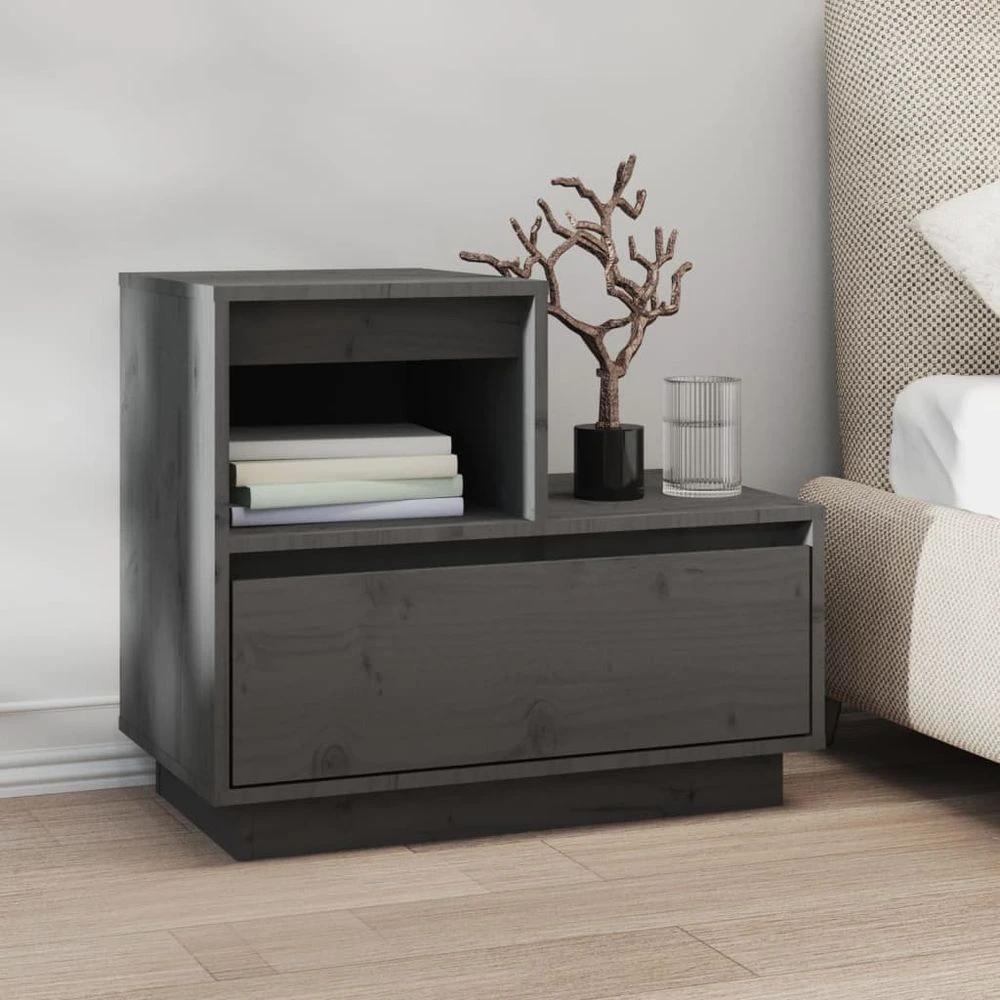 vidaXL Bedside Cabinet 60x34x51 cm vidaXL Solid Wood Pine - Nightstands Bedside Table