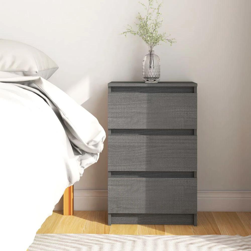 vidaXL Bedside Cabinet 40x29.5x64 cm vidaXL Solid Pine Wood - Nightstands Bedside Table