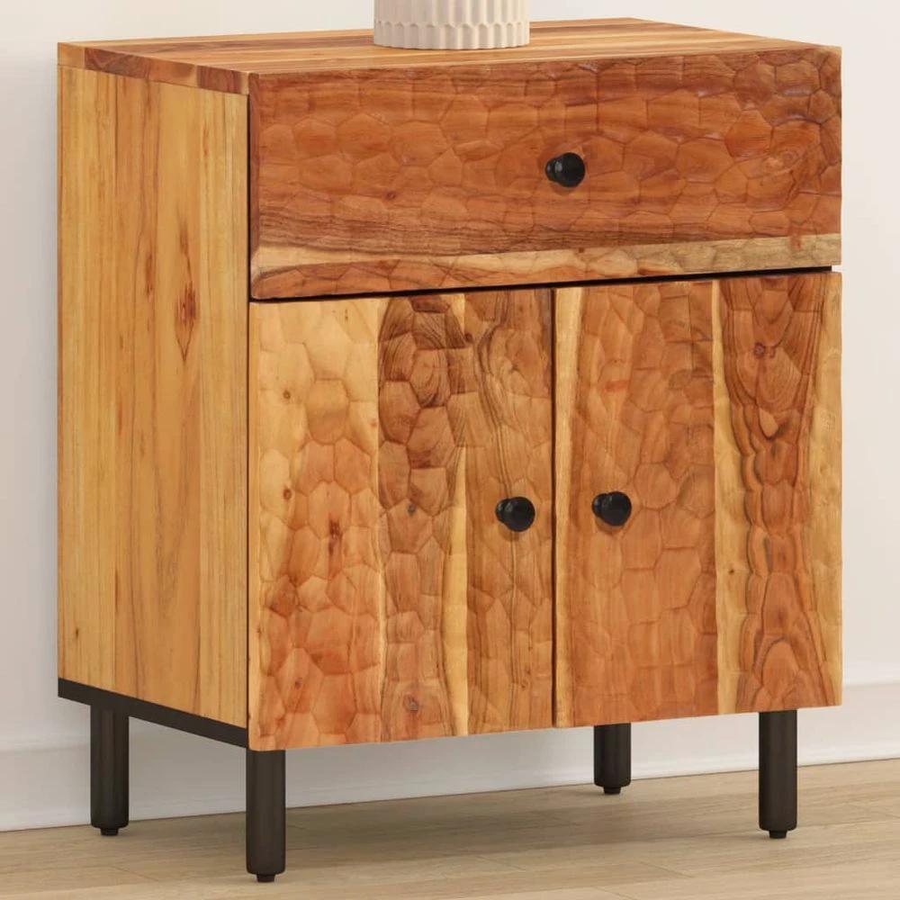 Bedside Cabinet Black 50x33x60 cm vidaXL Solid Wood Mango by vidaXL
