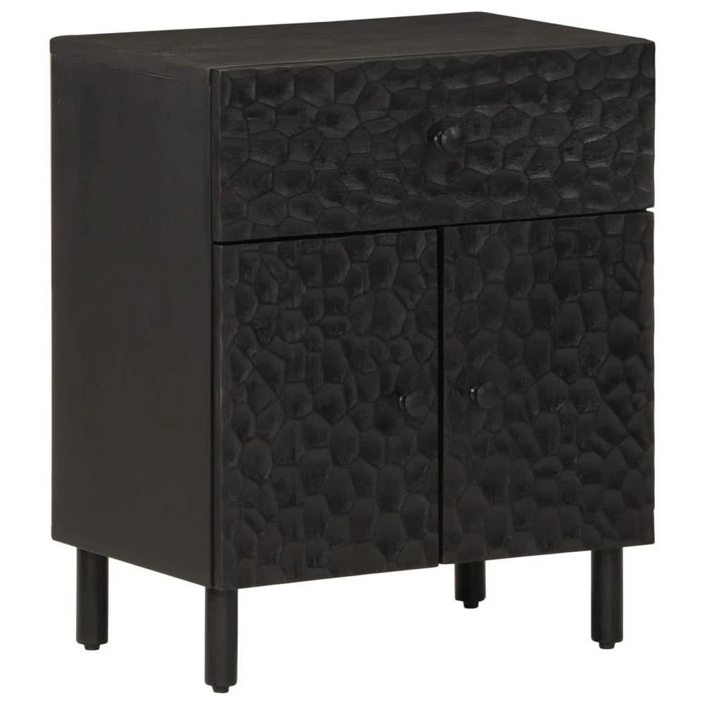 Bedside Cabinet Black 50x33x60 cm vidaXL Solid Wood Mango by vidaXL