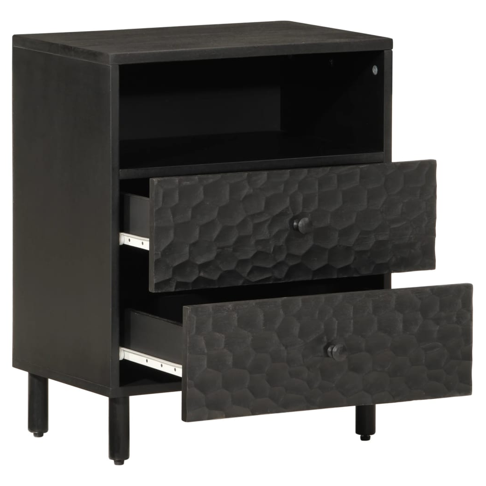 vidaXL Bedside Cabinet Black 50x33x60 cm vidaXL Solid Wood Mango - Nightstands Bedside Table