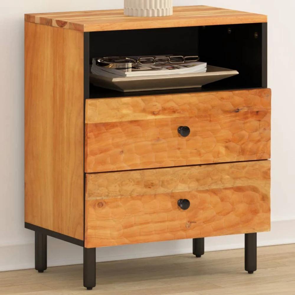 vidaXL Bedside Cabinet Black 50x33x60 cm vidaXL Solid Wood Mango - Nightstands Bedside Table
