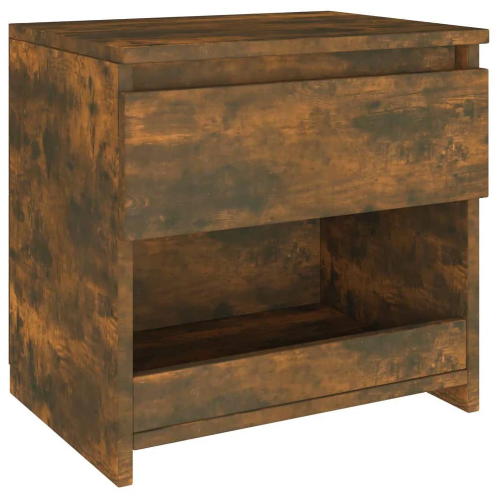 vidaXL Bedside Cabinet Smoked Oak 40x30x39 cm vidaXL Engineered Wood - Nightstands Bedside Table