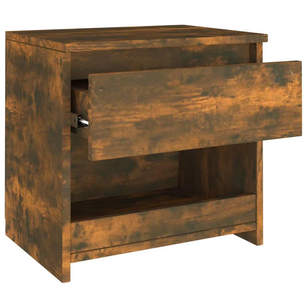 Bedside Cabinet Smoked Oak 40x30x39 cm vidaXL Engineered Wood by vidaXL