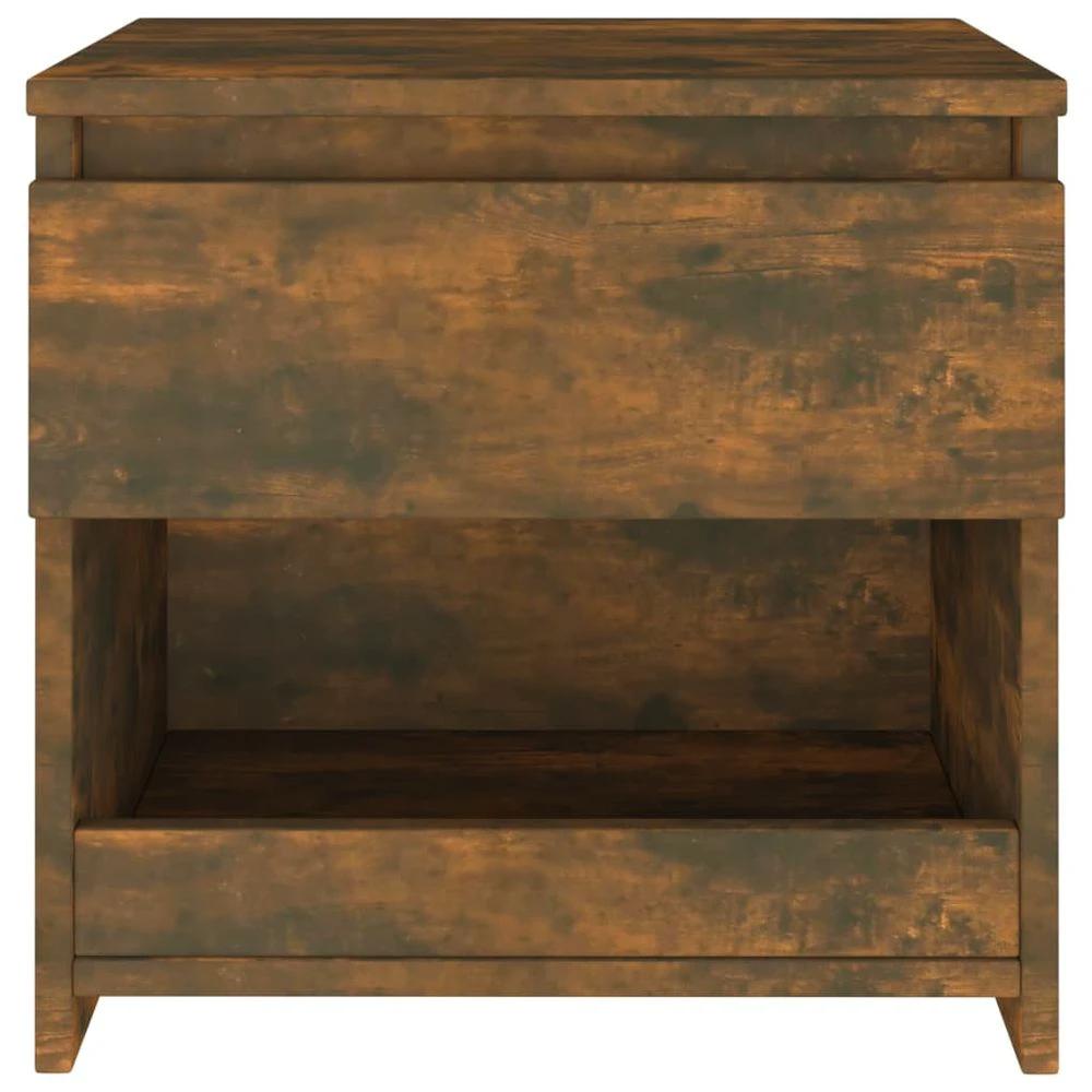 Bedside Cabinet Smoked Oak 40x30x39 cm vidaXL Engineered Wood by vidaXL