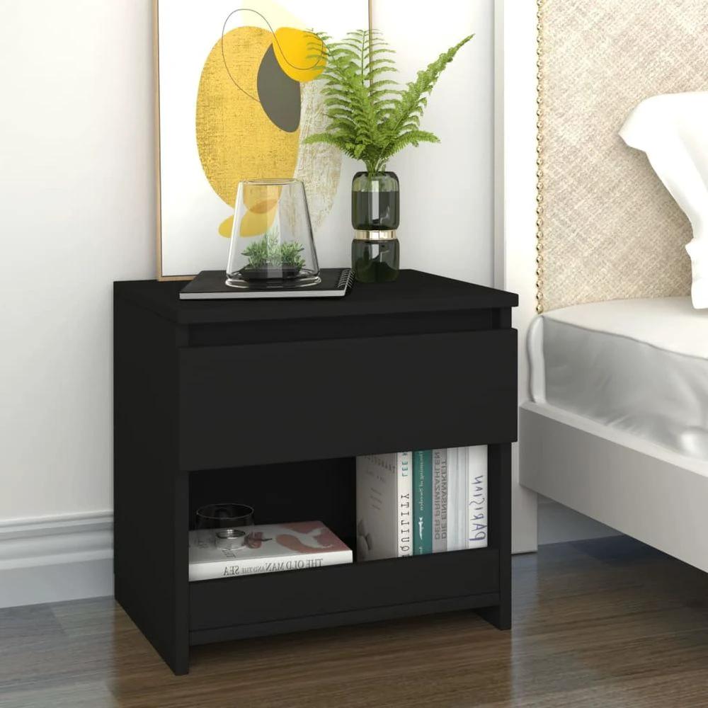 Bedside Cabinet Smoked Oak 40x30x39 cm vidaXL Engineered Wood by vidaXL