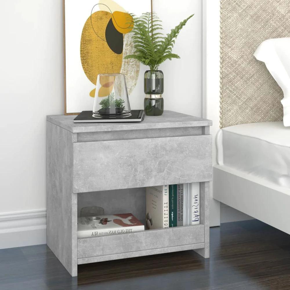 Bedside Cabinet Smoked Oak 40x30x39 cm vidaXL Engineered Wood by vidaXL