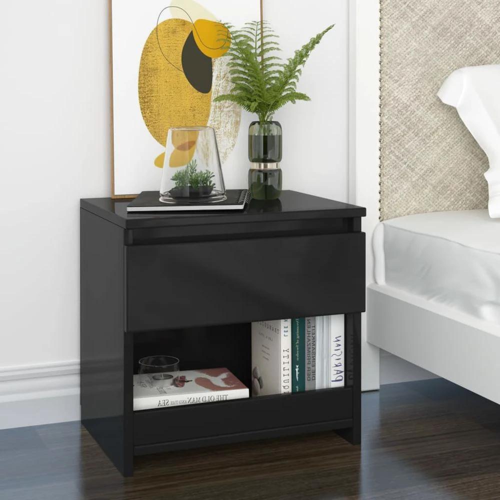 Bedside Cabinet Smoked Oak 40x30x39 cm vidaXL Engineered Wood by vidaXL