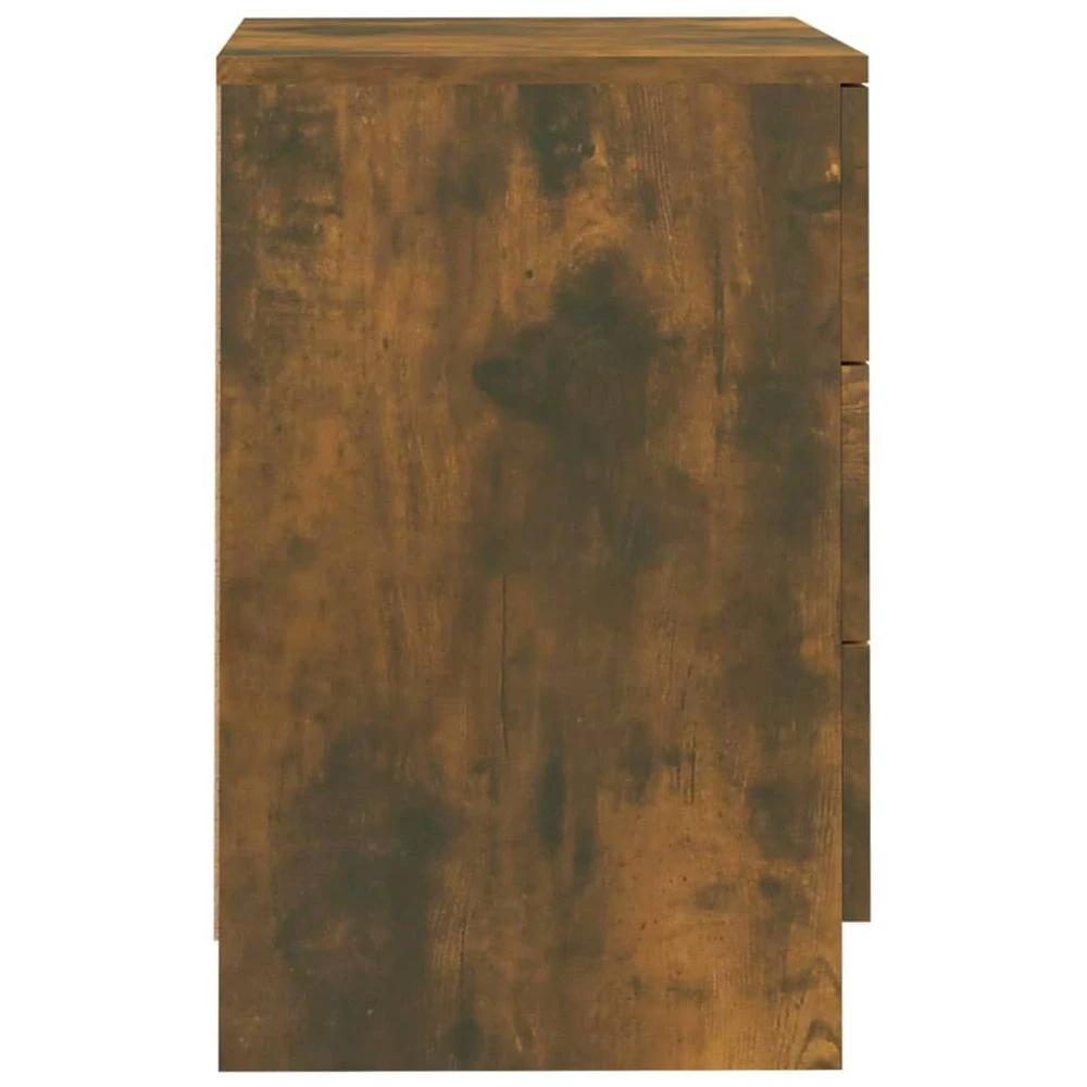 vidaXL Bedside Cabinet Smoked Oak vidaXL 38x35x56 cm Engineered Wood - Nightstands Bedside Table