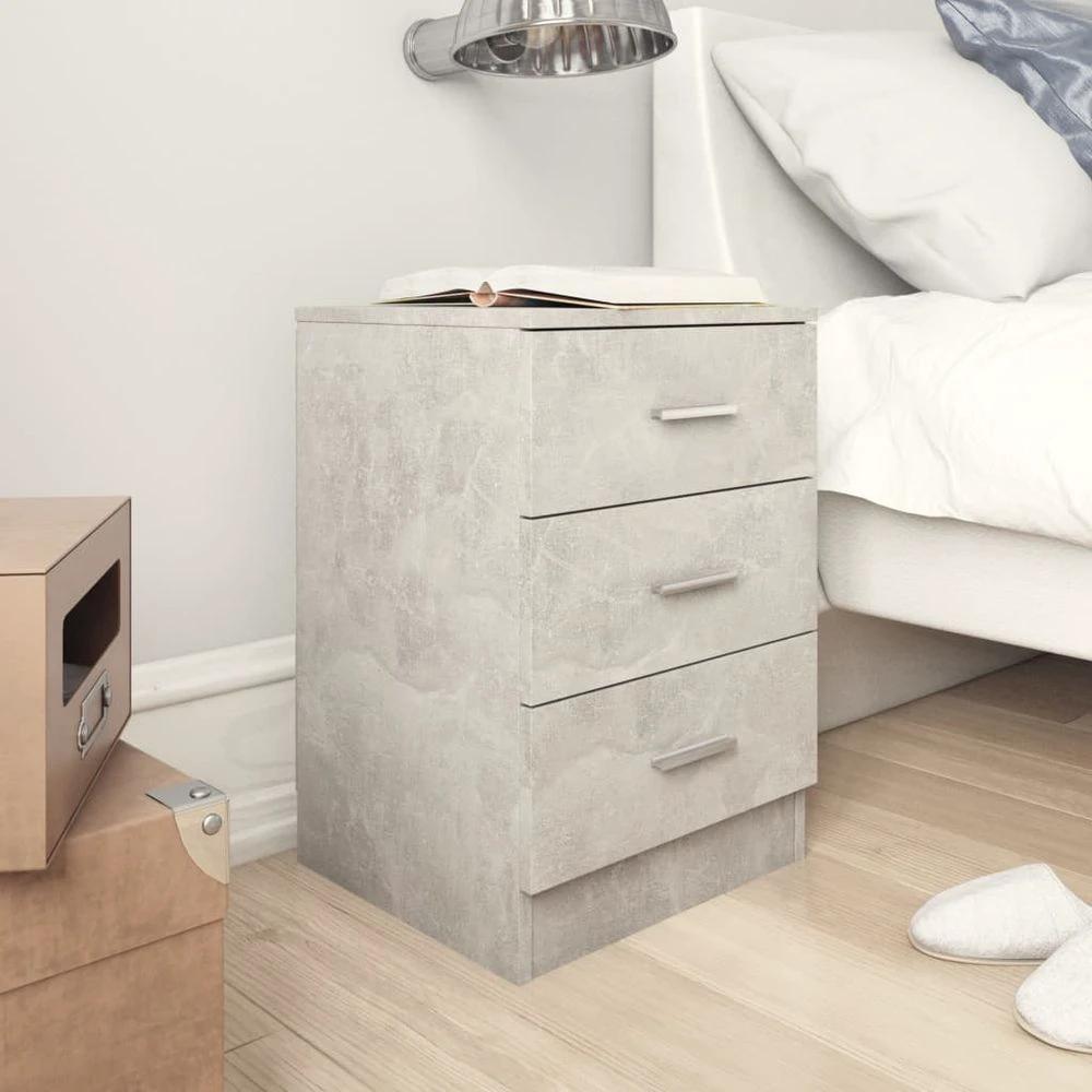 vidaXL Bedside Cabinet Smoked Oak vidaXL 38x35x56 cm Engineered Wood - Nightstands Bedside Table