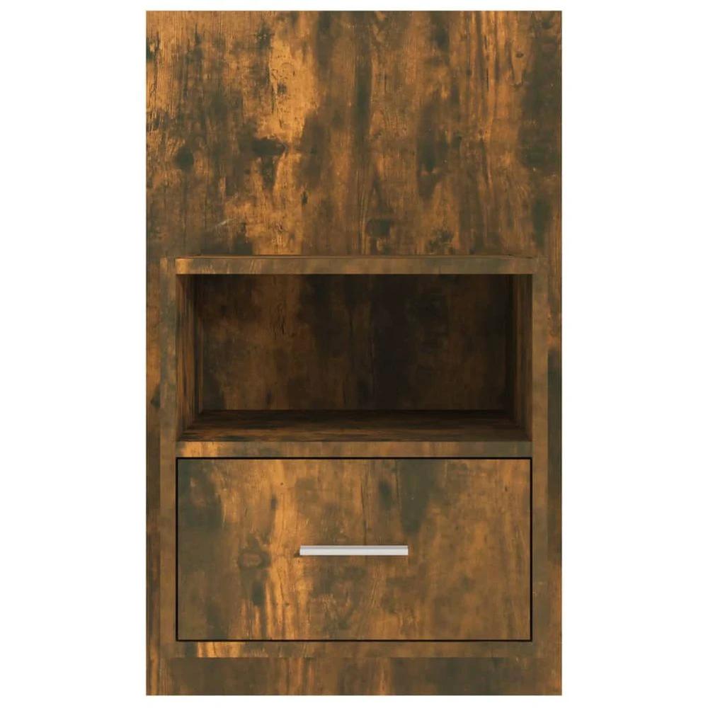Wall-mounted Bedside Cabinet Smoked Oak by vidaXL
