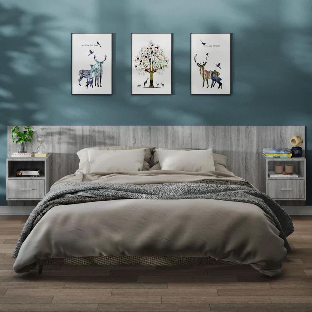 Wall-mounted Bedside Cabinet Smoked Oak by vidaXL