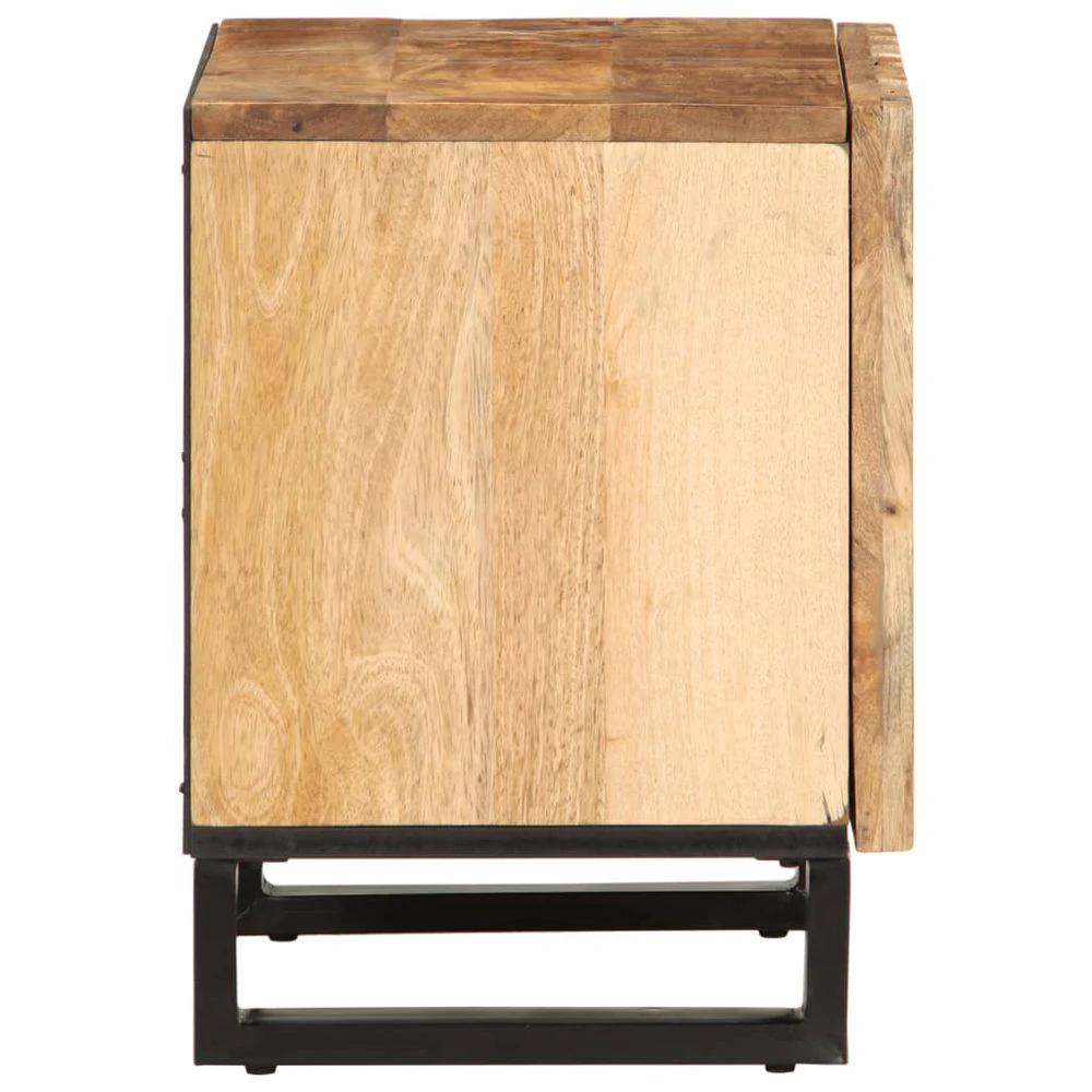 Bedside Cabinet 40x34x46 cm vidaXL Solid Wood Rough Mango by vidaXL