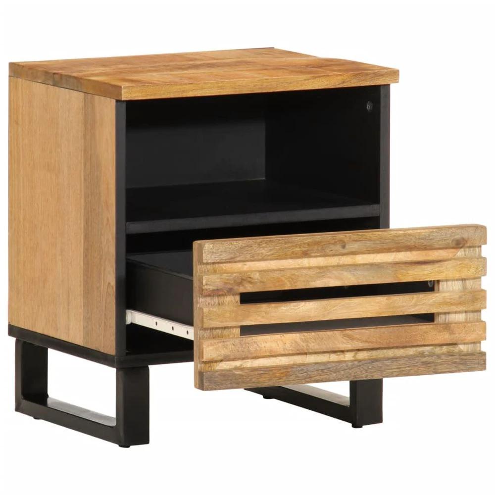 vidaXL Bedside Cabinets 2 pcs 40x33x46 cm vidaXL Solid Wood Rough Mango - Nightstands Bedside Table