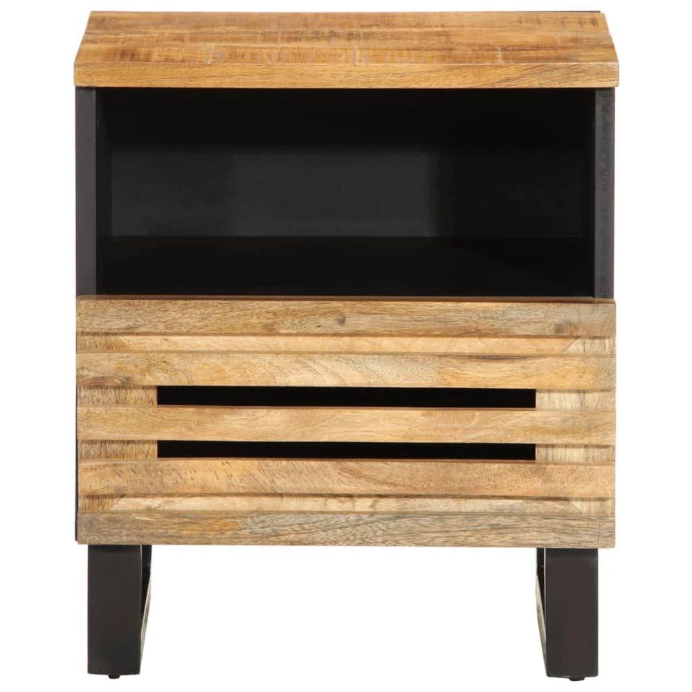 vidaXL Bedside Cabinets 2 pcs 40x33x46 cm vidaXL Solid Wood Rough Mango - Nightstands Bedside Table