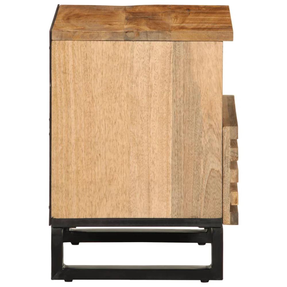 vidaXL Bedside Cabinets 2 pcs 40x33x46 cm vidaXL Solid Wood Rough Mango - Nightstands Bedside Table