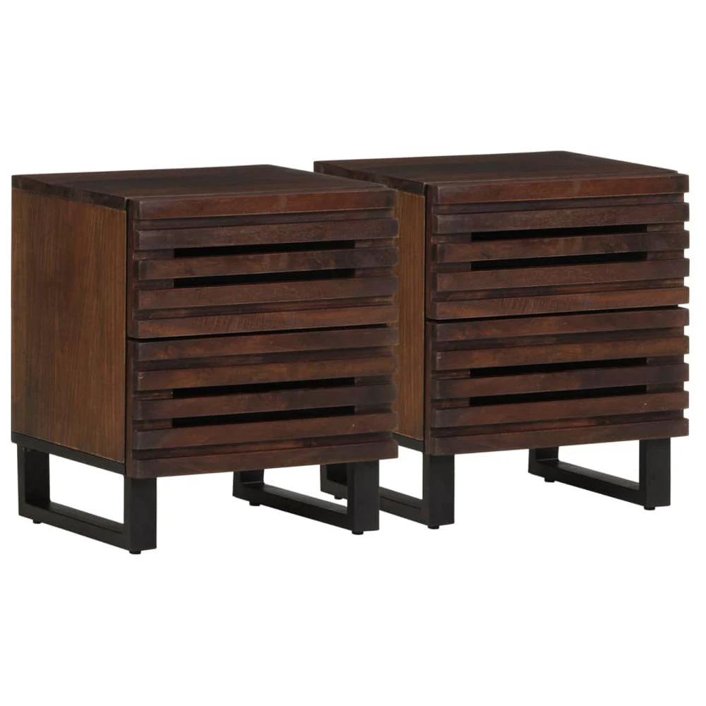 Bedside Cabinets 2 pcs 40x33x46 cm vidaXL Solid Wood Mango by vidaXL