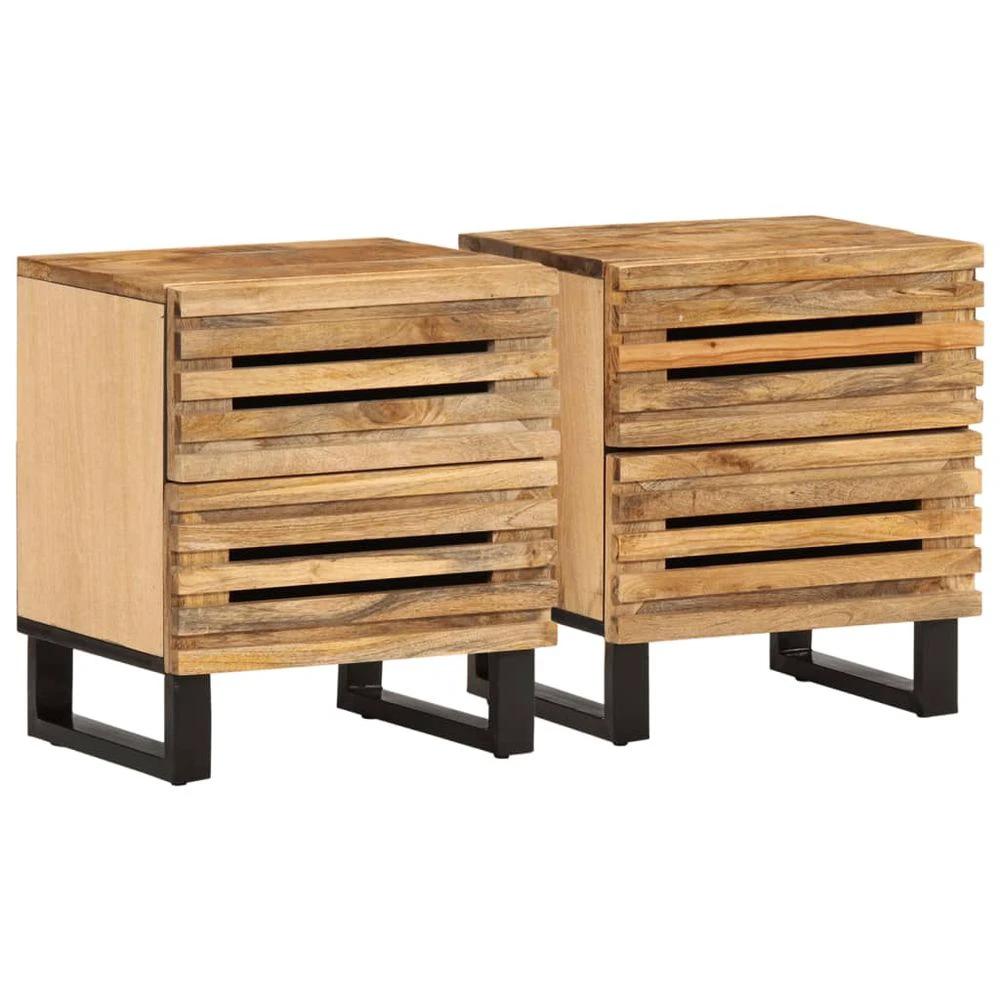 Bedside Cabinets 2 pcs 40x33x46 cm vidaXL Solid Wood Mango by vidaXL