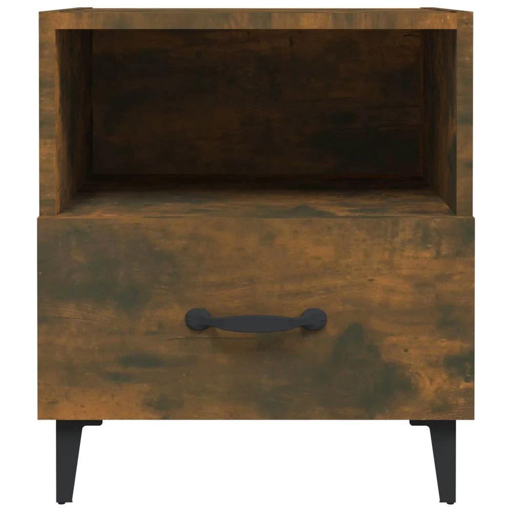 Bedside Cabinet Smoked Oak Engineered Wood vidaXL by vidaXL