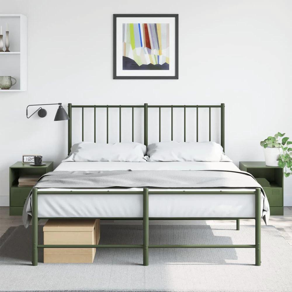 Bedside Cabinet Black 34.5x39x44 cm vidaXL Steel by vidaXL