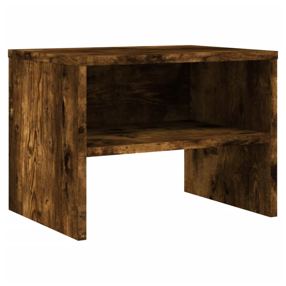 Bedside Cabinet Smoked Oak 40x30x30 cm vidaXL Engineered Wood by vidaXL