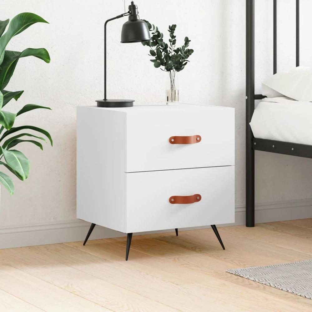 Bedside Cabinet White 40x35x47.5 cm vidaXL Engineered Wood by vidaXL
