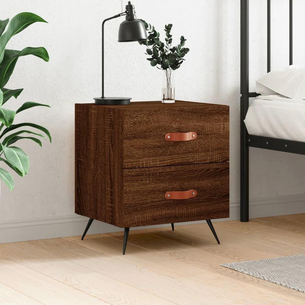 vidaXL Bedside Cabinet White 40x35x47.5 cm vidaXL Engineered Wood - Nightstands Bedside Table