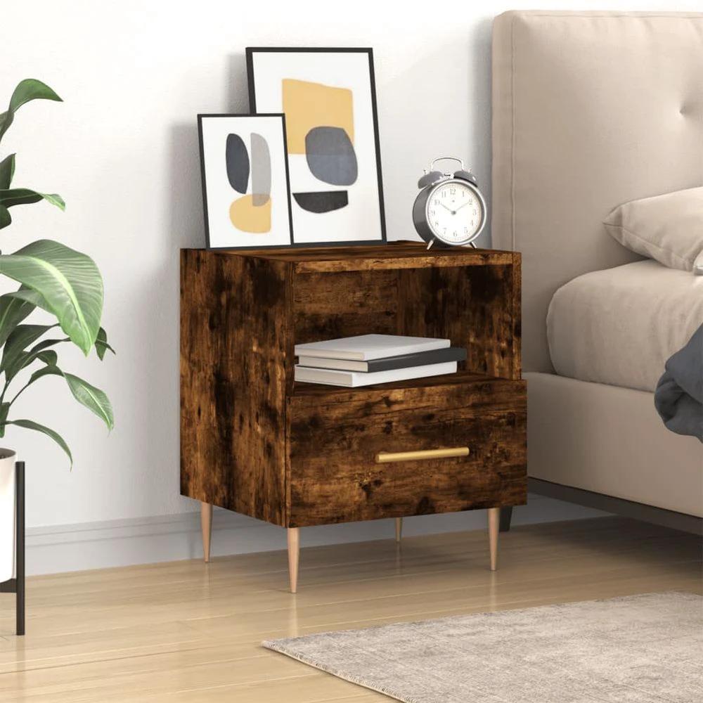 vidaXL Bedside Cabinet White 40x35x47.5 cm vidaXL Engineered Wood - Nightstands Bedside Table