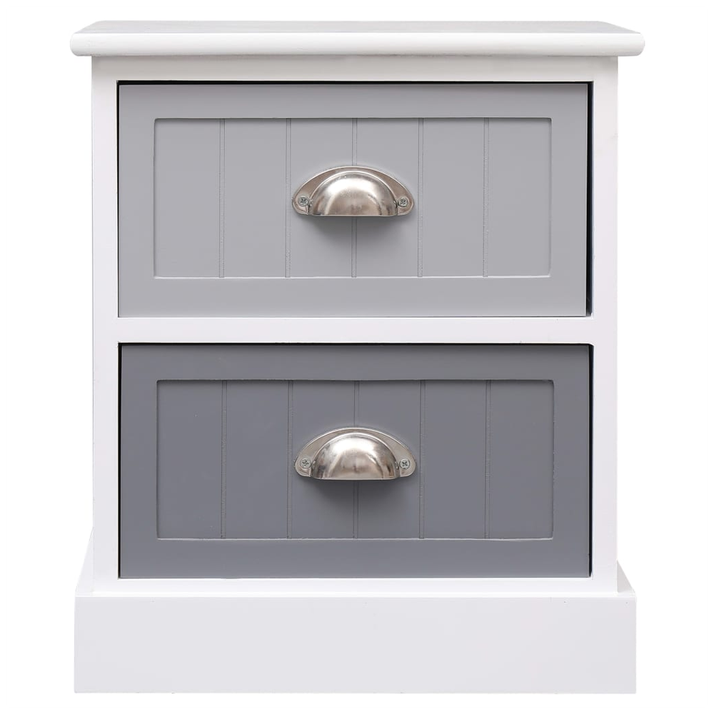 vidaXL Nightstand Grey 38x28x45 cm vidaXL Paulownia Wood - Nightstands Bedside Table