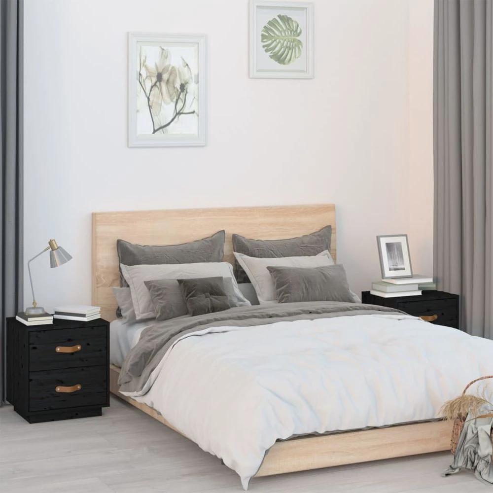Bedside Cabinets 2 pcs 40x34x45 cm vidaXL Solid Wood Pine by vidaXL