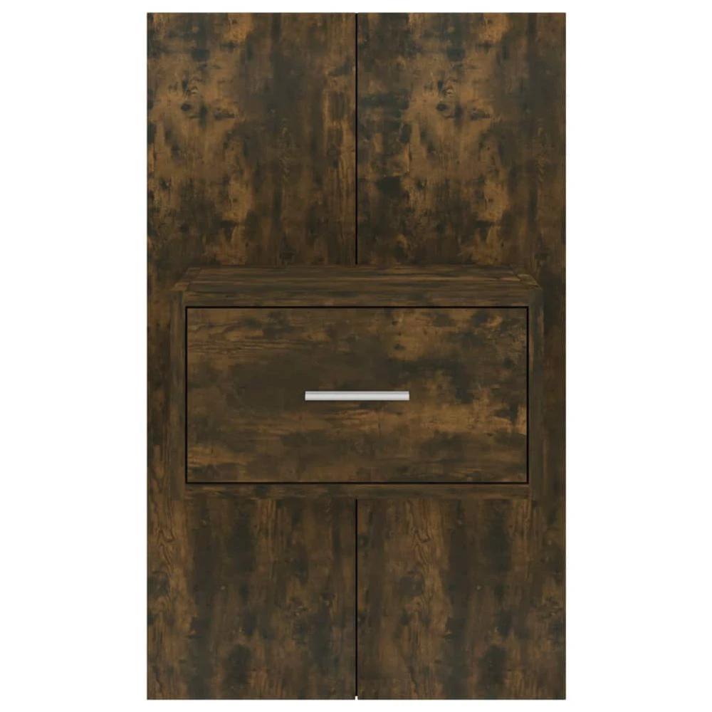 Wall-mounted Bedside Cabinet Smoked Oak by vidaXL