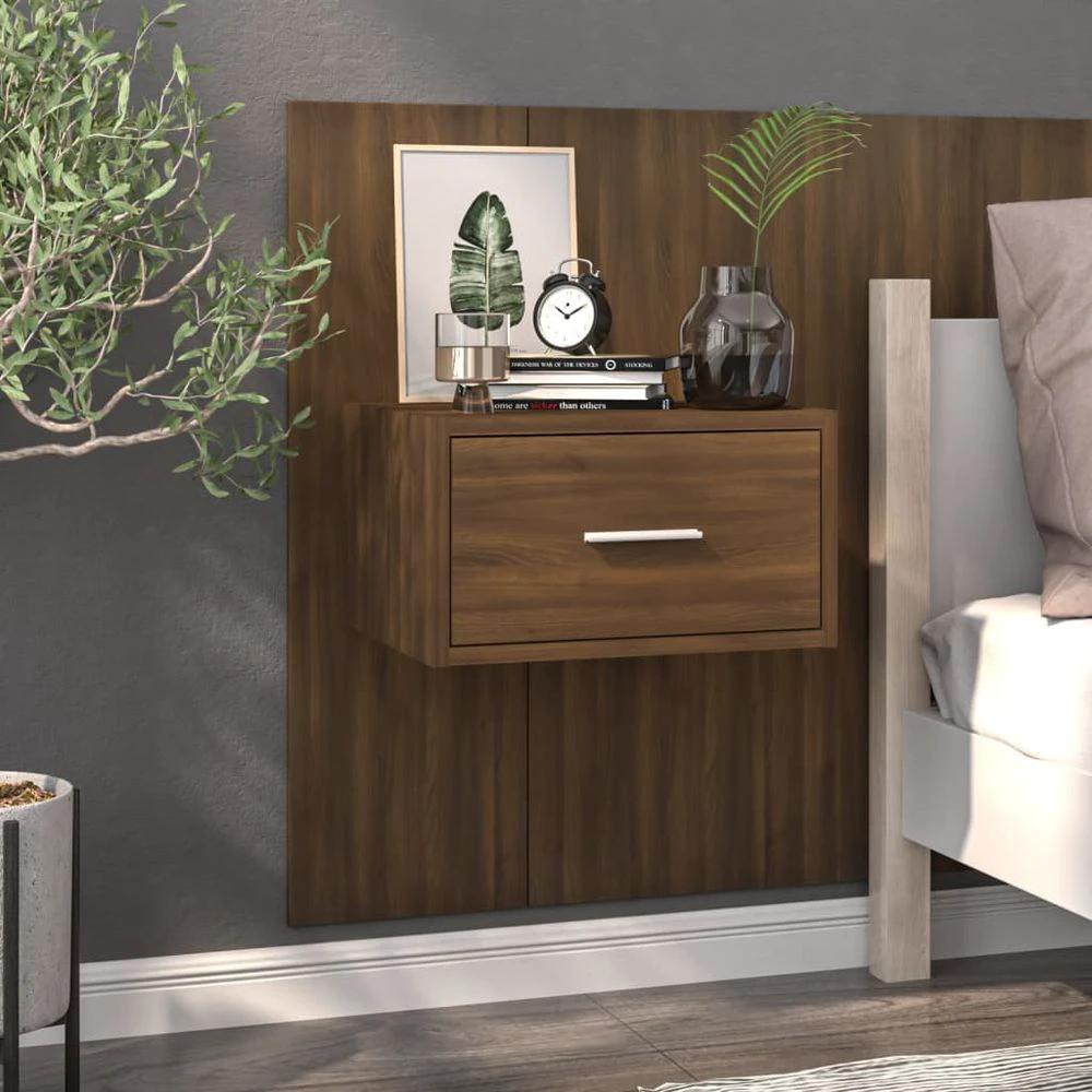 Wall-mounted Bedside Cabinet Smoked Oak by vidaXL