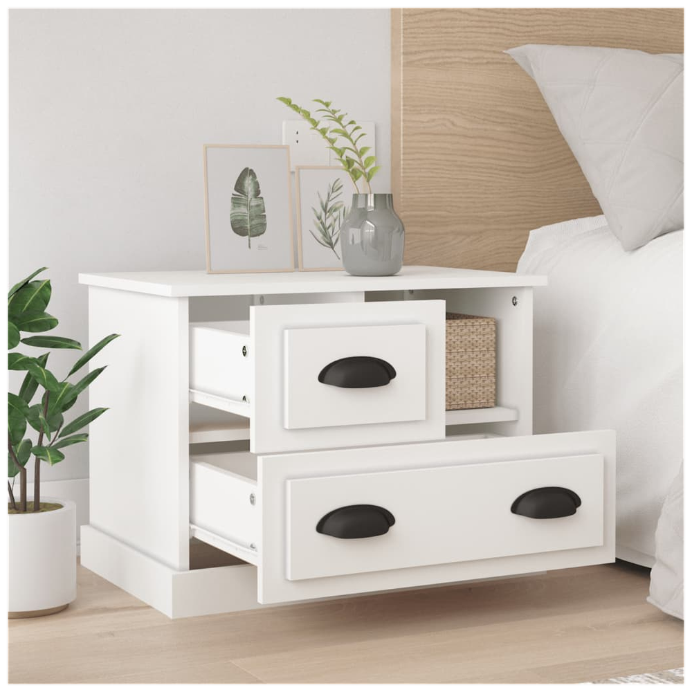 vidaXL Bedside Cabinet White 60x39x45 cm vidaXL - Nightstands Bedside Table
