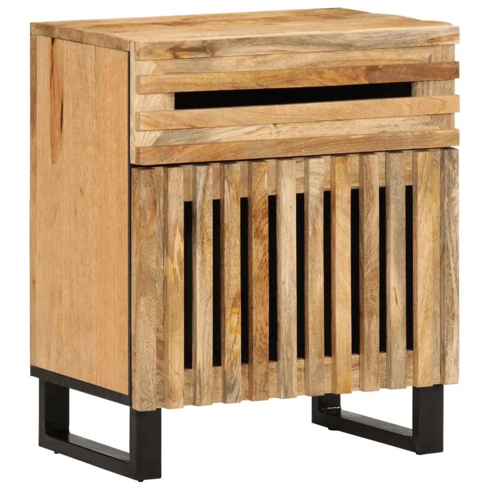 Bedside Cabinet 50x34x60 cm vidaXL Solid Wood Rough Mango by vidaXL