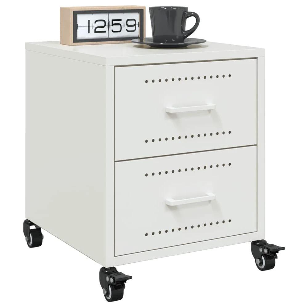 Bedside Cabinet Black 36x39x43.5 cm vidaXL Steel by vidaXL
