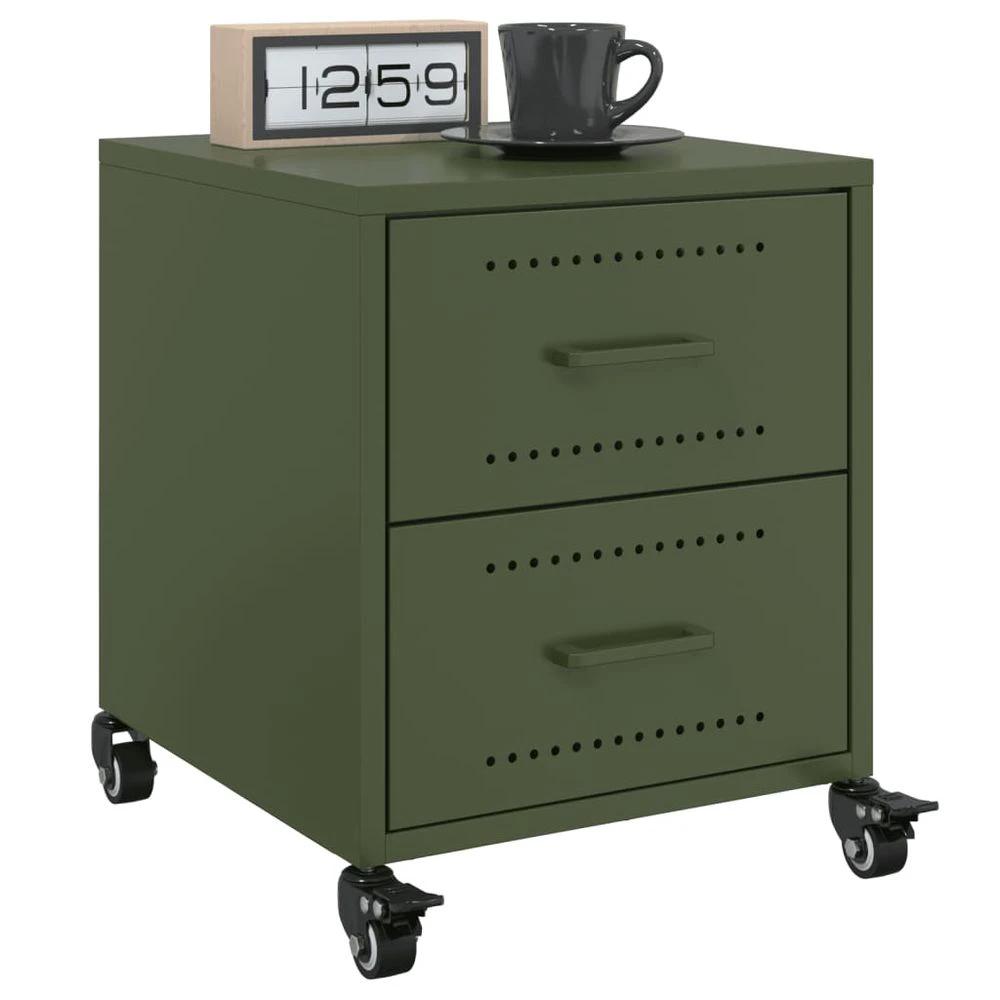 Bedside Cabinet Black 36x39x43.5 cm vidaXL Steel by vidaXL