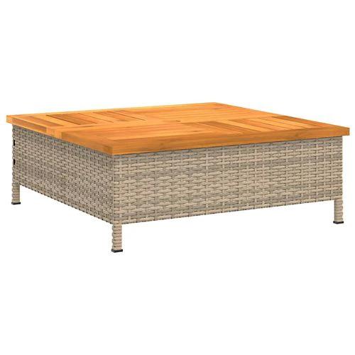 vidaXL Garden Table Black 70x70x25 cm Rattan and Acacia Wood by vidaXL