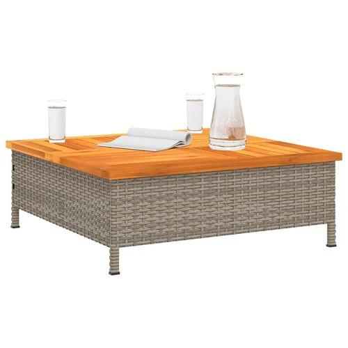 vidaXL Garden Table Black 70x70x25 cm Rattan and Acacia Wood by vidaXL