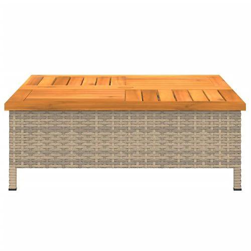 vidaXL Garden Table Black 70x70x25 cm Rattan and Acacia Wood by vidaXL