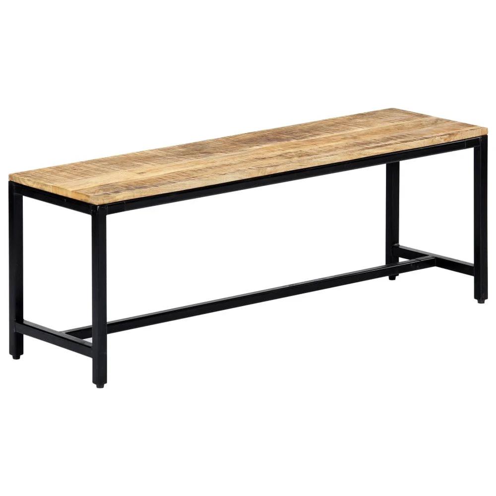 Dining Bench 120 cm vidaXL Solid Rough Mango Wood by vidaXL