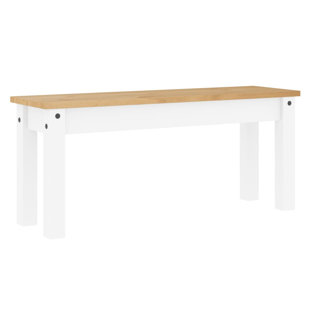 vidaXL Dining Bench Panama White 105x30x45 cm vidaXL Solid Wood Pine - Uncategorized Bench