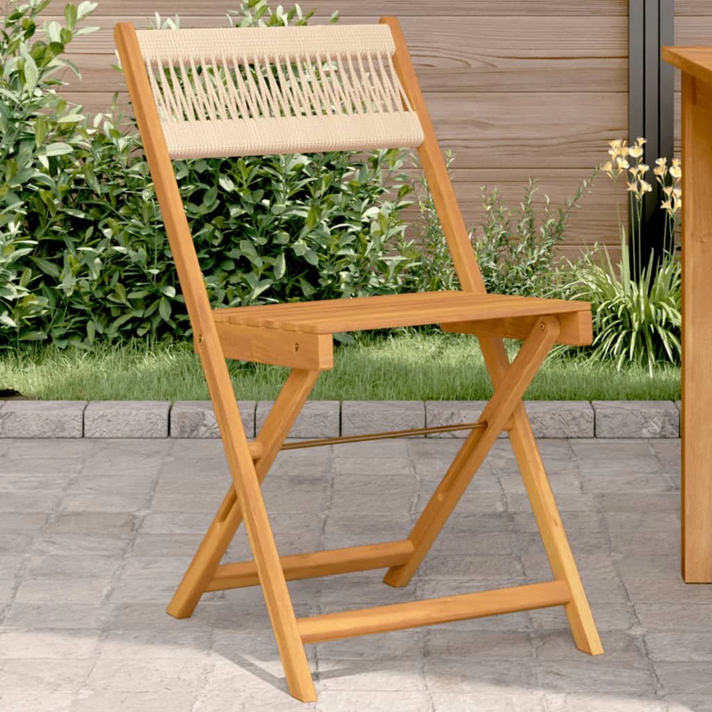 vidaXL Bistro Chairs 2 pcs Black Solid Wood Acacia and Polypropylene by vidaXL