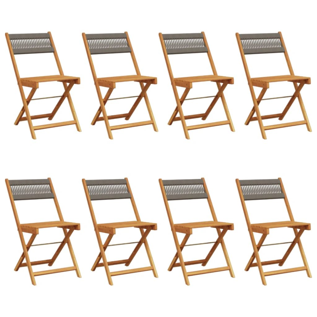 vidaXL Bistro Chairs 2 pcs Black Solid Wood Acacia and Polypropylene - Bistro Sets